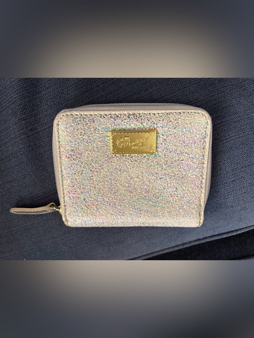 Betsey Johnson Glitter Zip Around Wallet